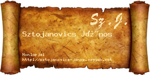 Sztojanovics János névjegykártya